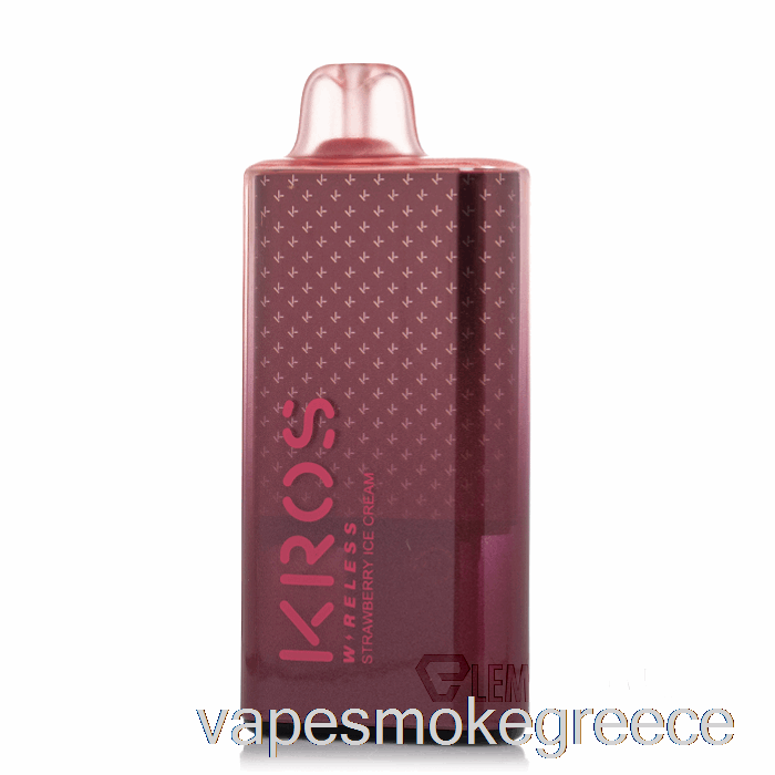Vape Greece Kros Wireless 9000 παγωτό φράουλα μιας χρήσης